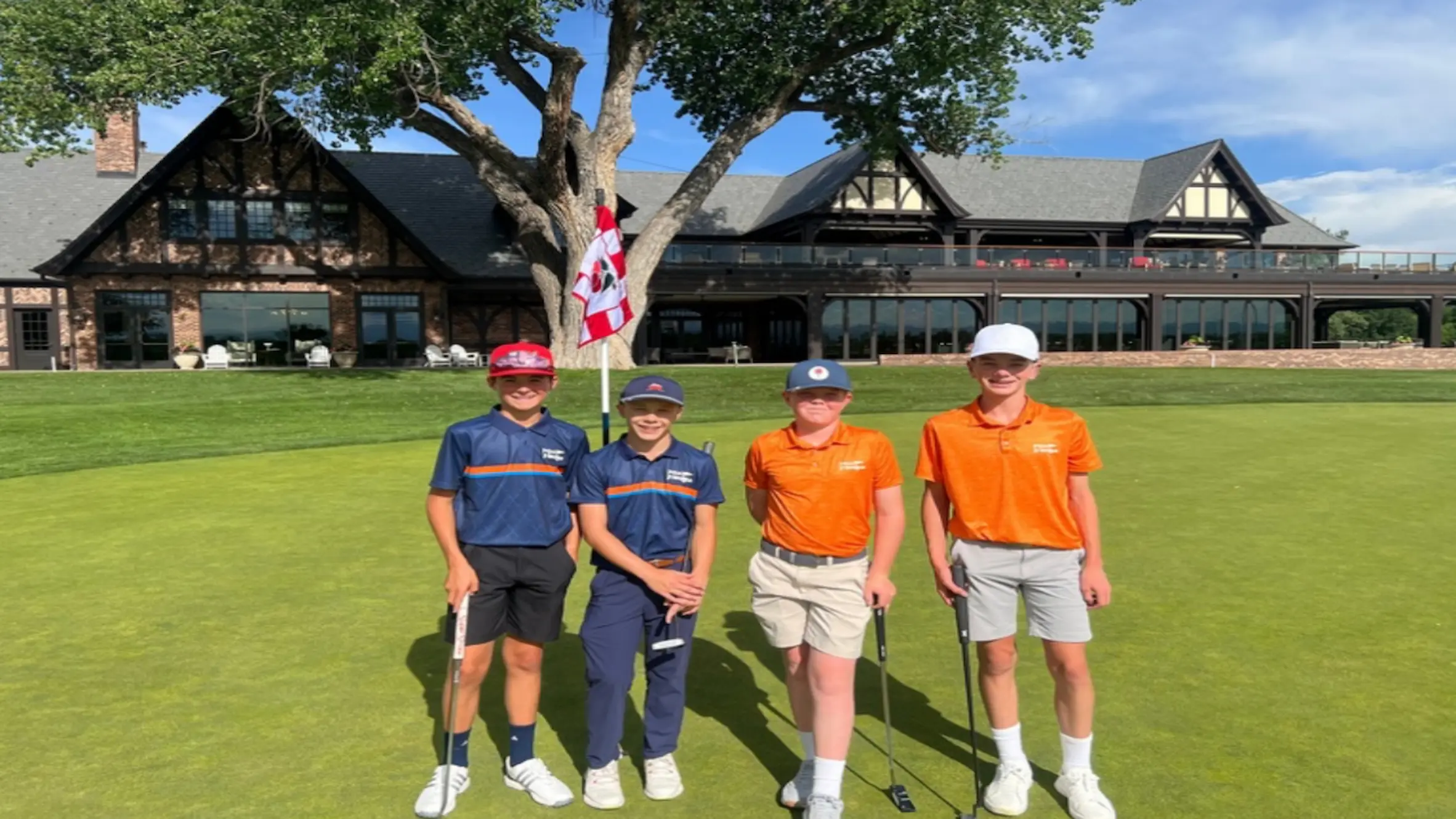 Daylen Hammon with golf group at club house