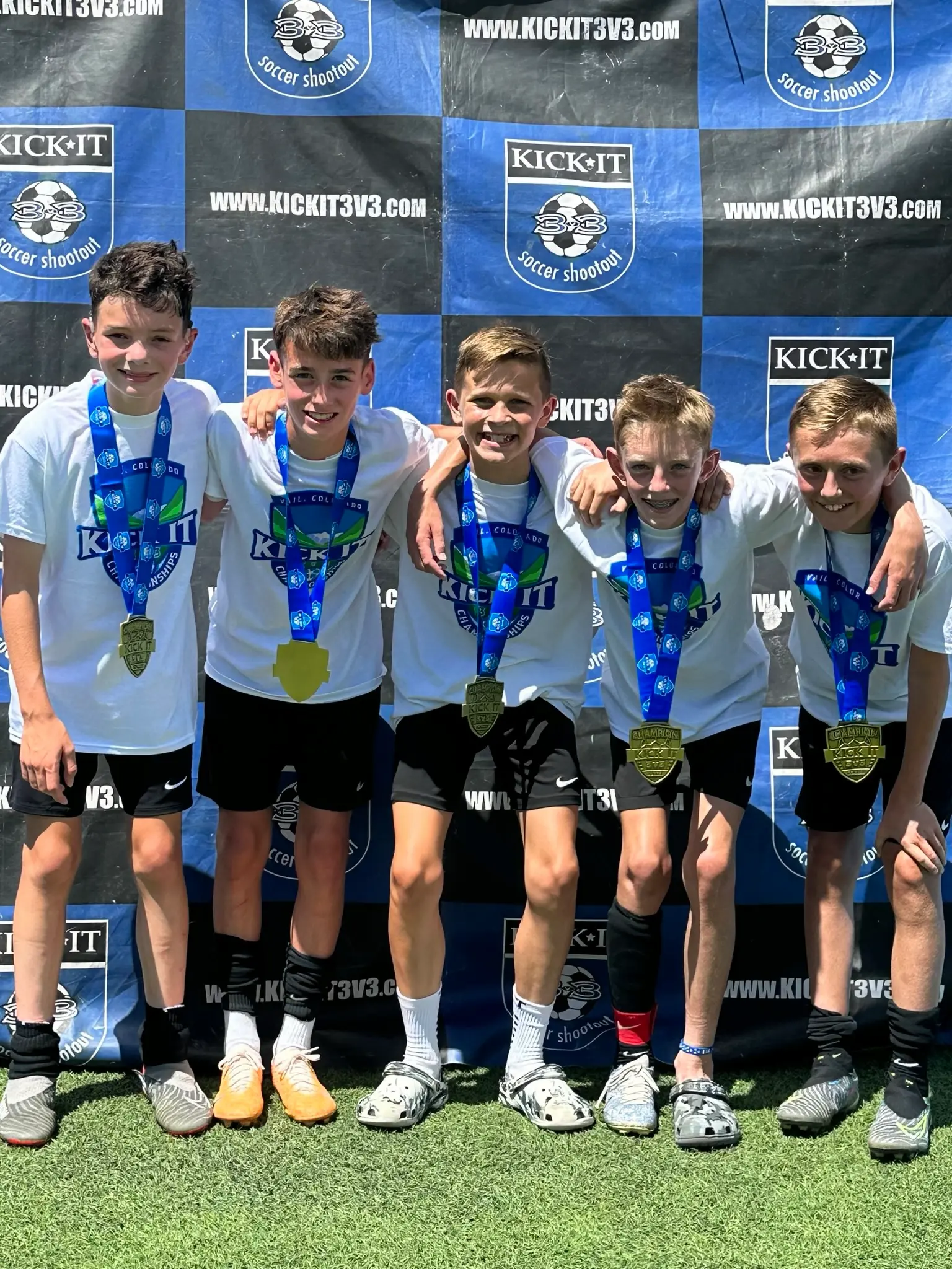 Kick It 3v3 Championship gold medals